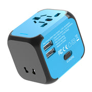 universal travel adapter with dual usb, view 4 - MRSLM