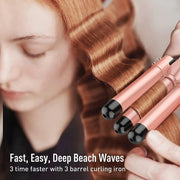 5-in-1 curling wand with 3-barrel waver, view 8 - MRSLM