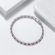 red zircon single row bracelet, view 2 - MRSLM