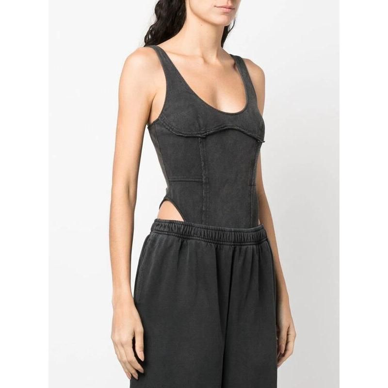 square collar bodysuit, view 3 - MRSLM