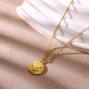 gold heart pendant necklace, view 3 - MRSLM