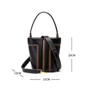 leather bucket shoulder bag, view 13 - MRSLM