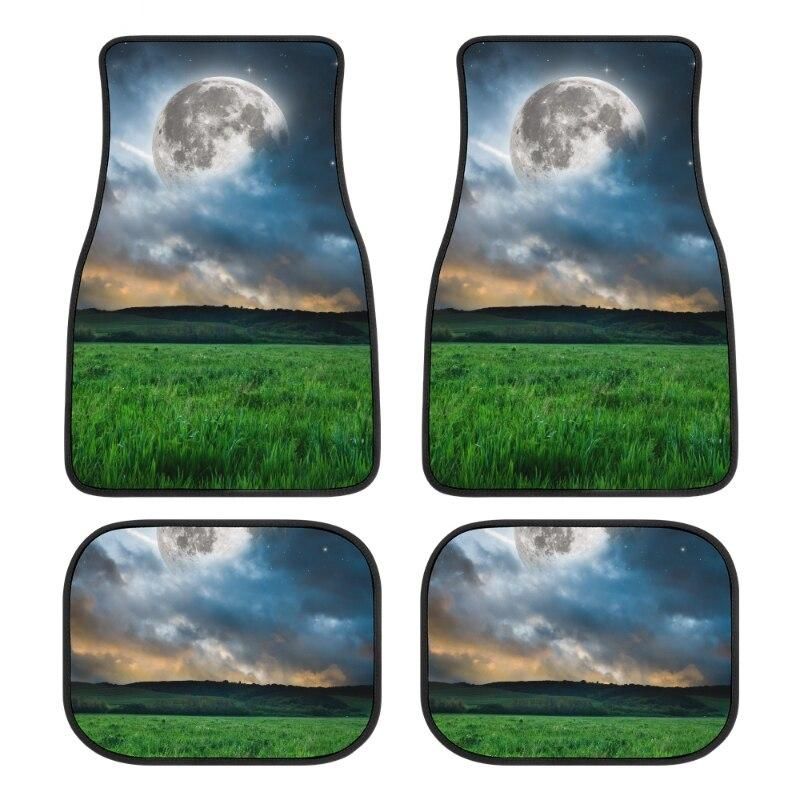 Anime Moon-Inspired Car Floor Mat Set – Full Set for Front and Rear (Universal Fit)