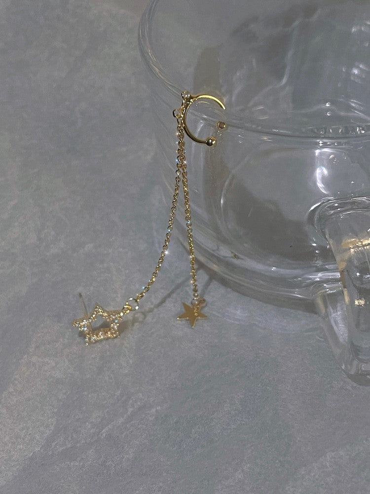 star tassel chain ear bone clip, view 5 - MRSLM