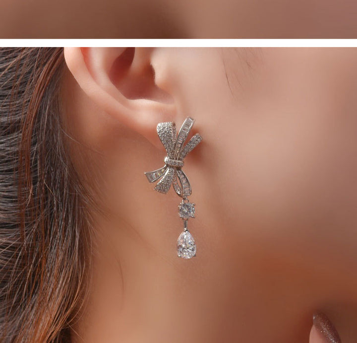 High Grade Zirconium Large Stone Earrings For Women