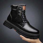pu leather motorcycle ankle boots, view 3 - MRSLM