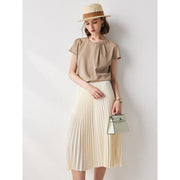 chic summer casual silk blouse, view 4 - MRSLM