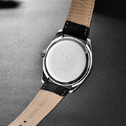 men's 41mm leather band quartz watch, view 9 - MRSLM