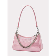 alligator pattern leather shoulder bag, view 2 - MRSLM