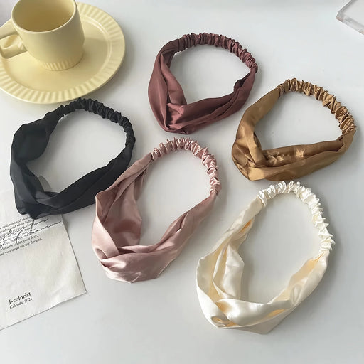 satin cross top knot headband - MRSLM