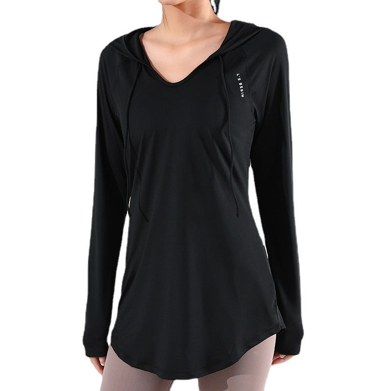 women's loose thin long sleeve sports top, view 2 - MRSLM