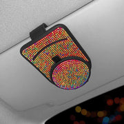 leather bling sunglass card holder for car visor, view 7 - MRSLM