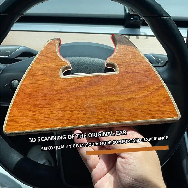 Portable Wooden Steering Wheel Tray Table for Cars
