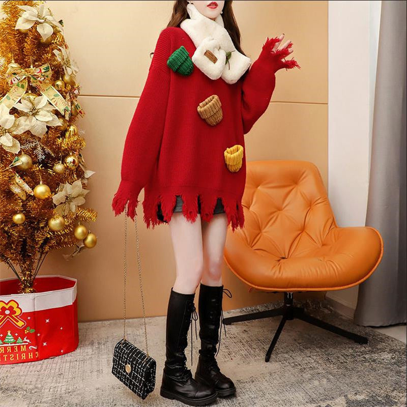 Christmas Sweater New Fashionable Loose Size Women's