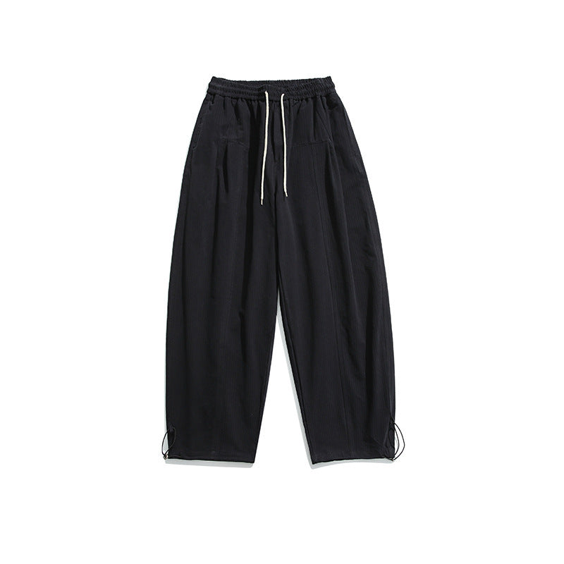 Einfarbige Basic-Freizeithose im japanischen Retro-Stil
