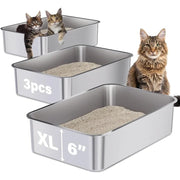 stainless steel cat litter box 3-pack, view 2 - MRSLM