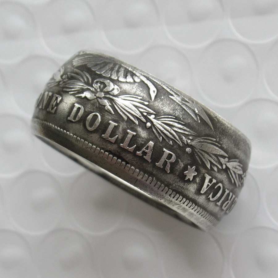 Antique Coin US Morgan Silver Dollar Ring
