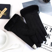 women's fur winter driving gloves touch screen, view 3 - MRSLM