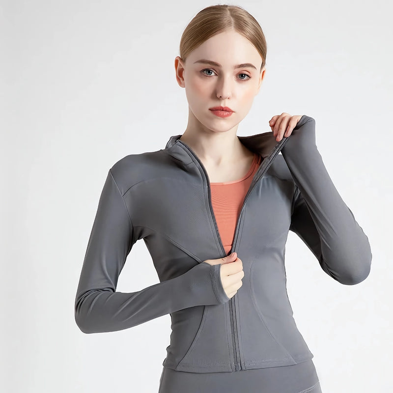 women's quick-dry yoga jacket, view 2 - MRSLM