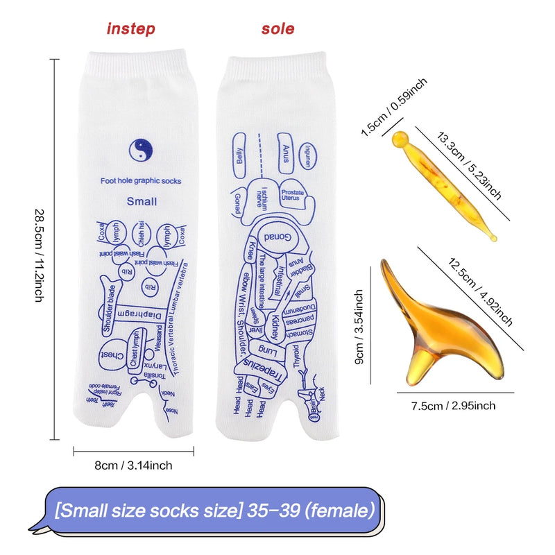 foot reflexology massage socks set, view 2 - MRSLM