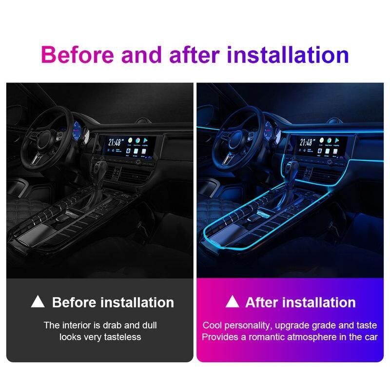 USB RGB LED strip for car interior, view 4 - MRSLM