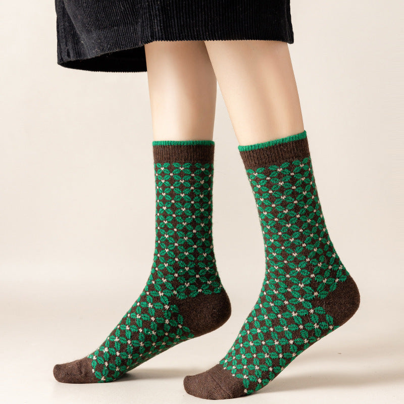 women's winter long wool blend socks, view 8 - MRSLM