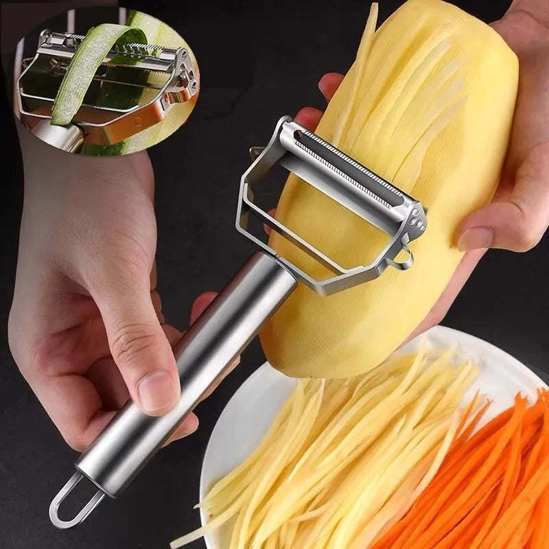 stainless steel double-head vegetable peeler, view 3 - MRSLM
