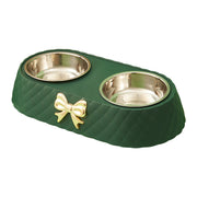 double pet feeding bowl with bow-tie design, view 3 - MRSLM