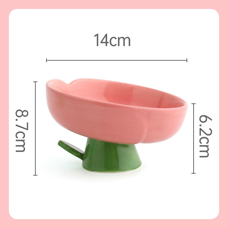 elevated ceramic cat bowl, view 5 - MRSLM