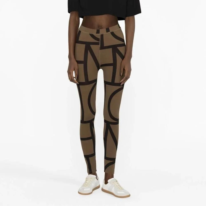 Retro Splice High-Waist Slim-Fit Leggings for Women