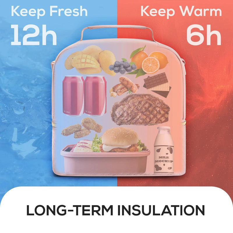 double-decker insulated lunch bag, view 8 - MRSLM