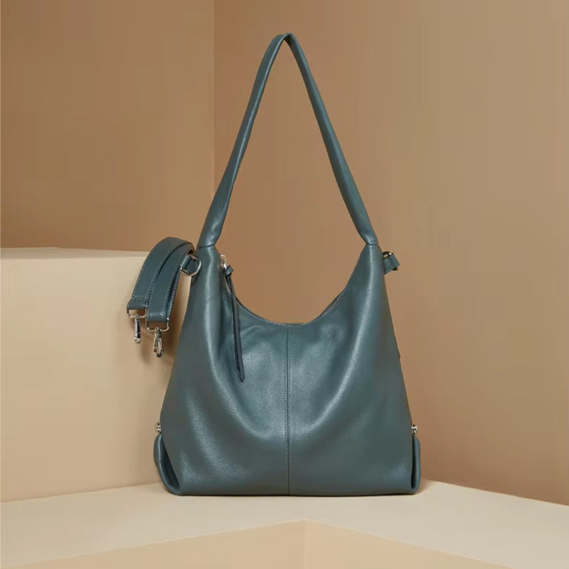 genuine leather large capacity shoulder bag - MRSLM