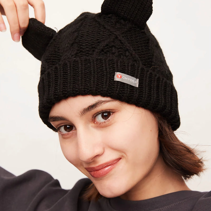 bear ears knitted autumn hat, view 9 - MRSLM