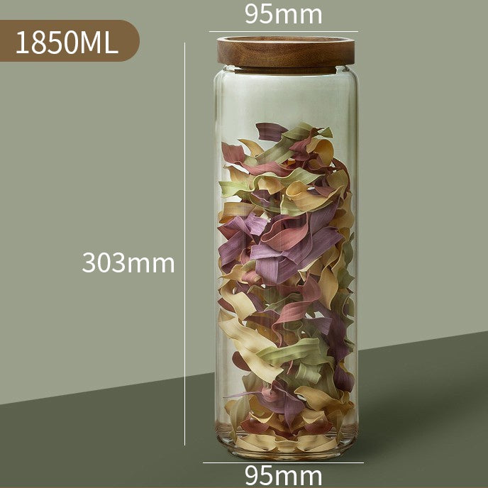 Wood lid glass airtight canisters, view 2 - MRSLM
