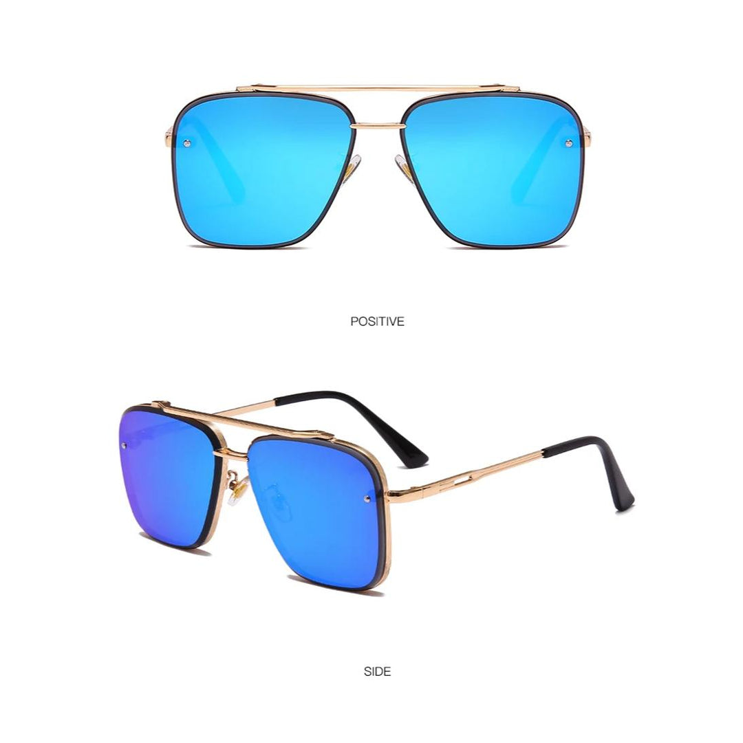Klassische quadratische Vintage-Sonnenbrille – Luxuriöse UV400-Sonnenbrille mit Metallrahmen für Damen und Herren