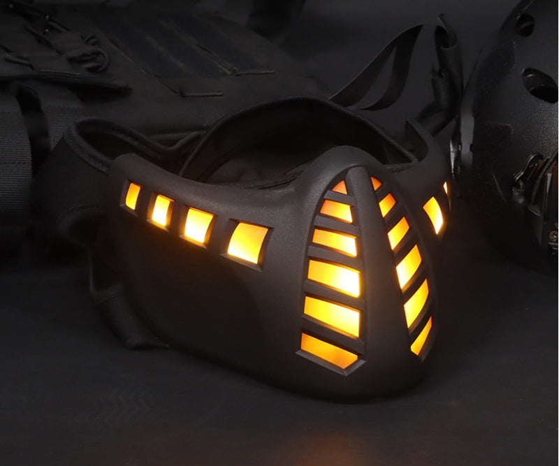 Halloween LED half face mask, view 5 - MRSLM