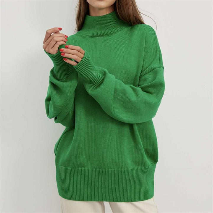 Women's Oversized Turtleneck Knitted Sweater