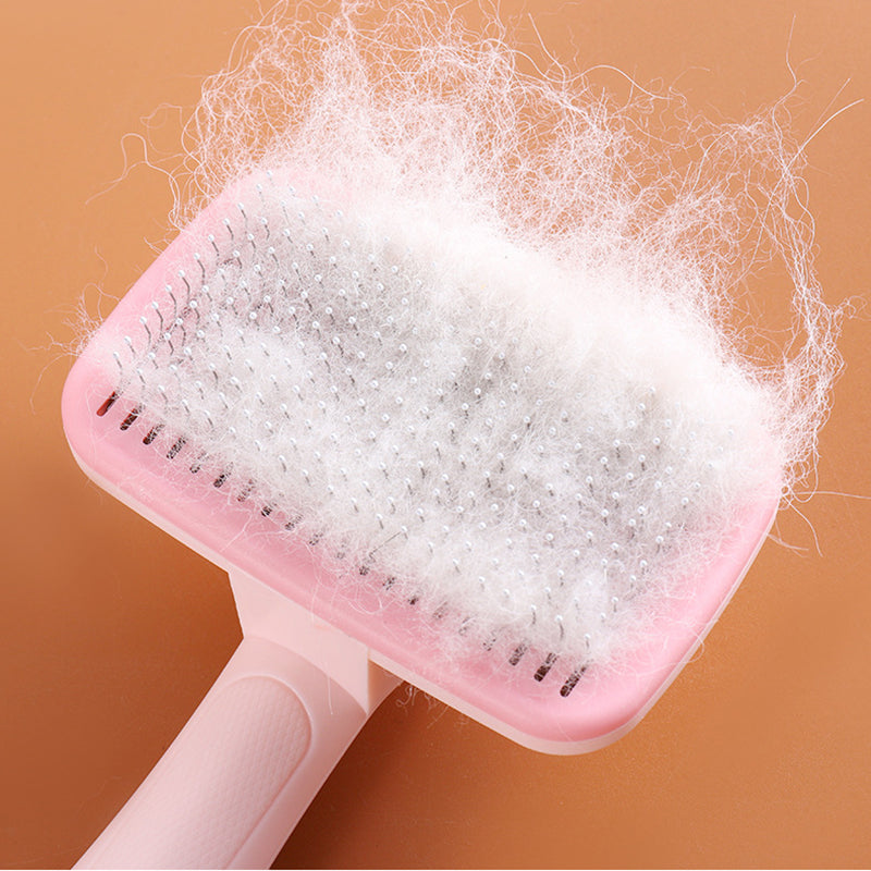 self-cleaning dog and cat grooming brush, view 8 - MRSLM