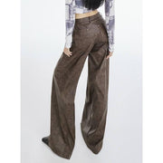 Faux leather wide leg trousers, view 6 - MRSLM