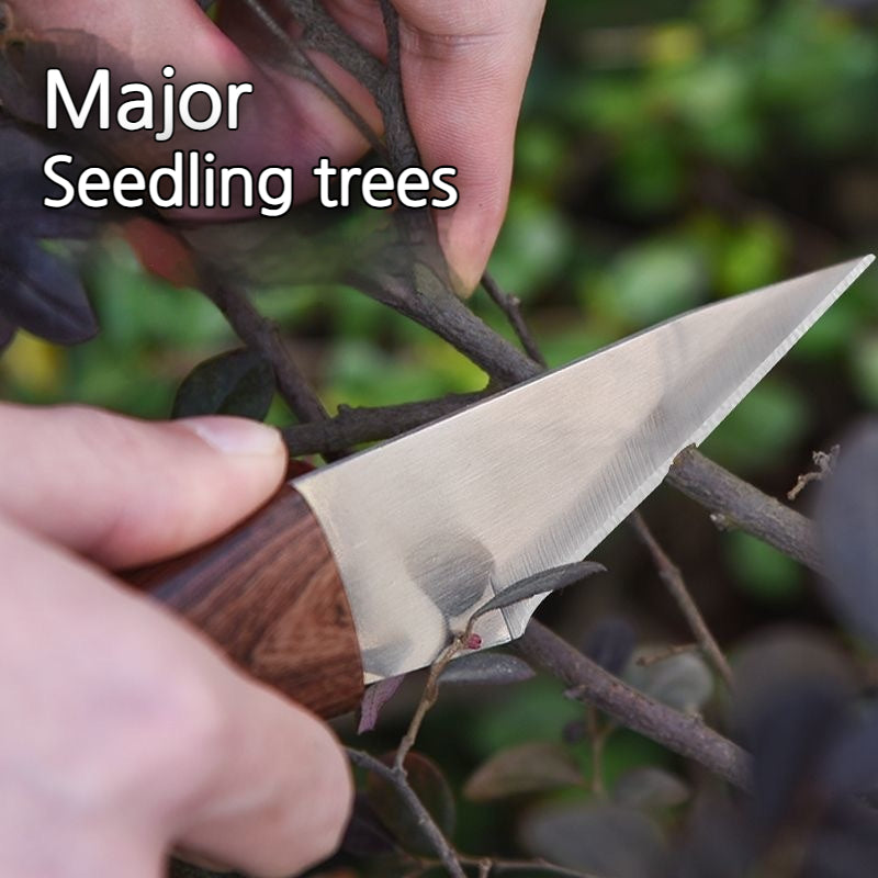 solid wood handle grafting knife, view 4 - MRSLM