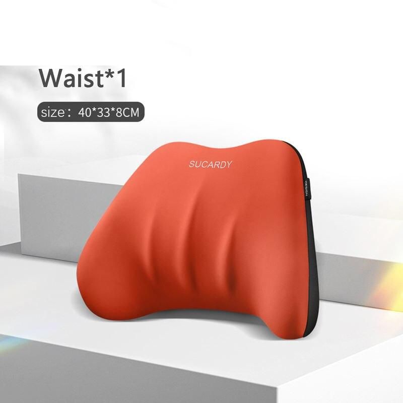 Memory Foam Car Seat Lumbar and Headrest Support Pillow