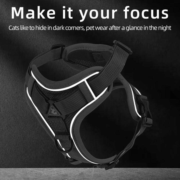Adjustable Mesh Cat Harness and Leash Set