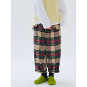Plaid wool-blend wide leg trousers, view 5 - MRSLM
