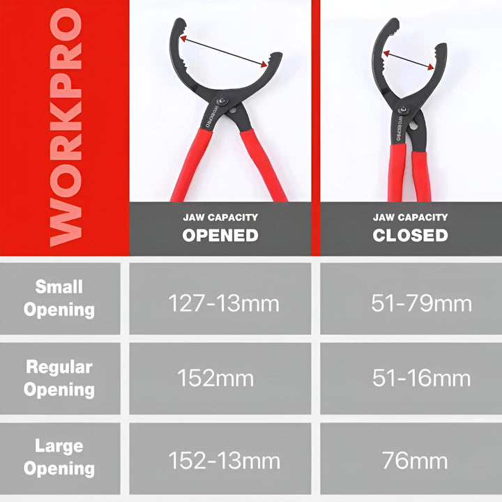 12" Adjustable Oil Filter Pliers Clamp Wrench for Truck and Car Repair