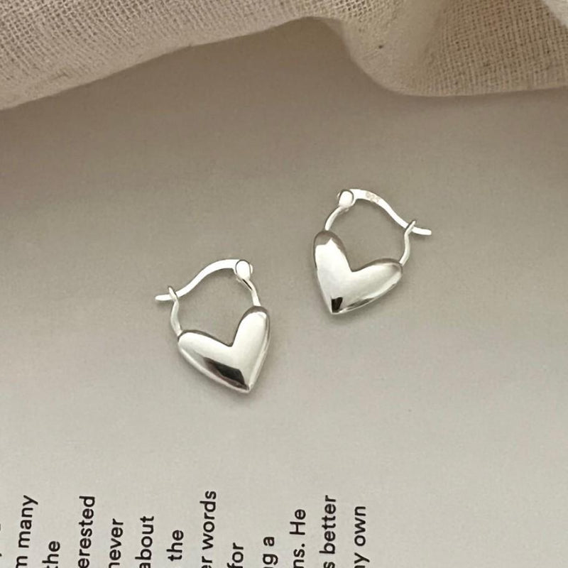 Korean Style 925 Sterling Silver Love Earrings