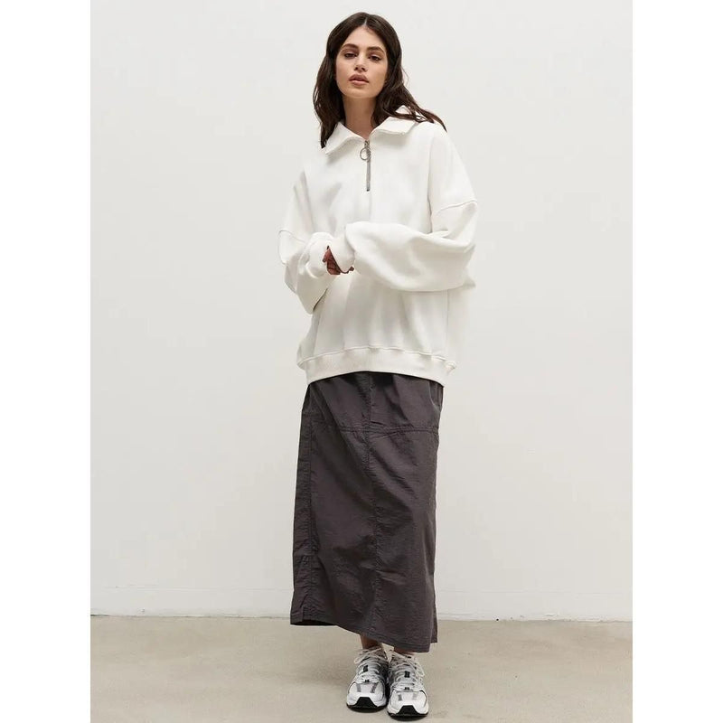 Oversized Damen-Rollkragenpullover mit Fleecefutter