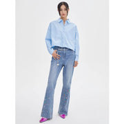 button lapel blouse, view 7 - MRSLM