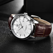 men's leather band quartz watch, view 9 - MRSLM
