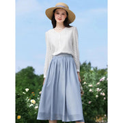V-neck long-sleeve blouse, view 6 - MRSLM