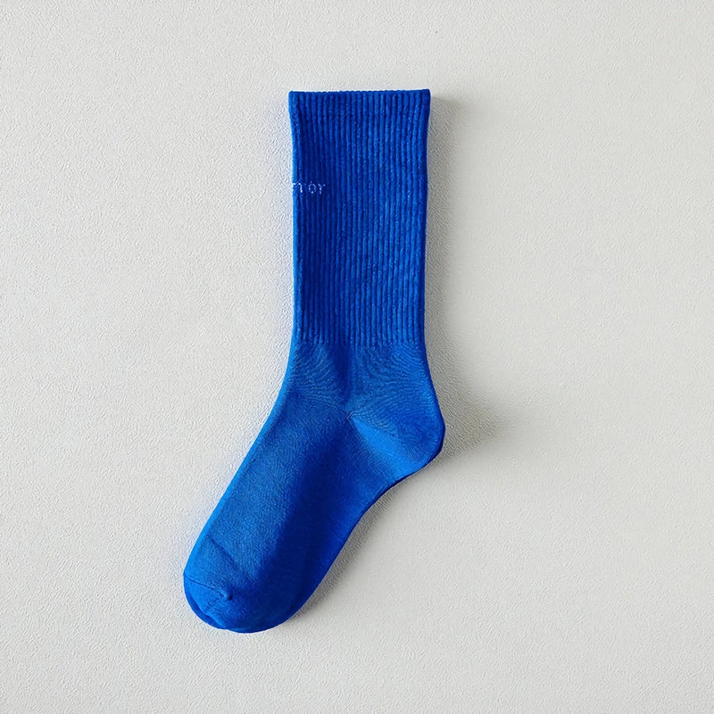 Trendige blaue Harajuku-Socken aus Baumwolle